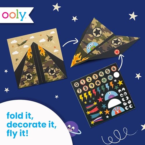 Ooly DIY Origami Paper Airplane Book, 24 Planes & Stickers - color: Paper Air Planes Kit