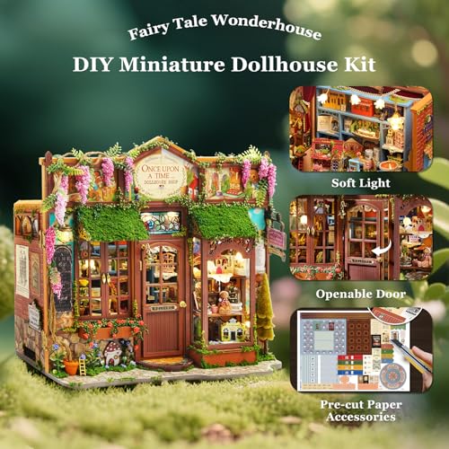 Miniature House Kit, Dollhouse Kit, Miniature Kit, DIY Mini House Building Kit for Adult Teen, Fairy Tale Wonderhouse Dollhouse Shop - color: Fairy Tale Wonderhouse