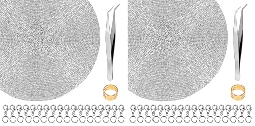 50 Feet Stainless Steel Chains for Jewelry Making, Anezus Jewelry Chain Bulk Small Metal Chains with 100 Jump Rings 30 Lobster Clasps for Necklace Making Bracelet DIY (Pack of 2) - size: 2mm (Pack of 2)