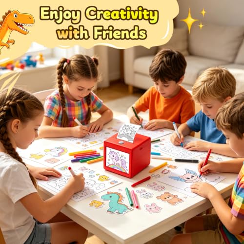 AI Voice Sticker Printer for Kids, Inkless|Wireless|Rechargeable Portable AI Mini Sticker Maker for DIY Arts and Crafts,3 4 5 6 7 8 9 10 11 12 Year Old Boys Girls Birthday Gift