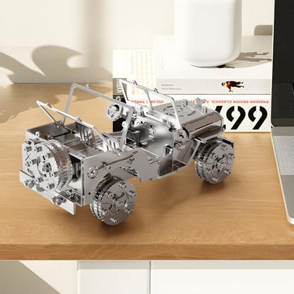 FILASLFT 3D Metal Puzzles for Adults,Mechanical Iron Blood Car 3D Puzzles - color: A4-iron Blood Car-silvery