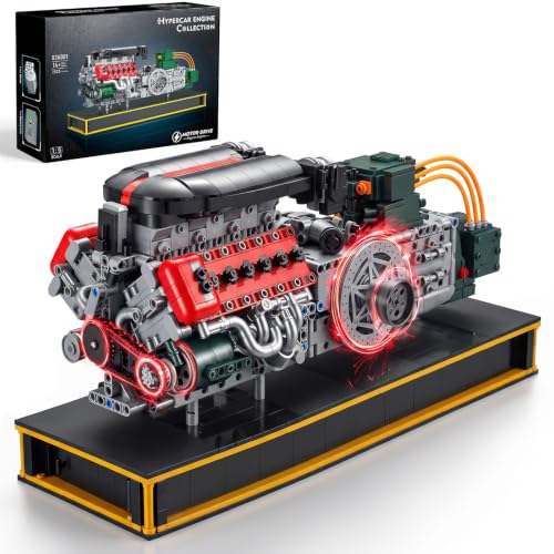 V12 Engine Kits That Runs with Motor & Battery for Adults Age 14+,2322PCS - color: Style 3