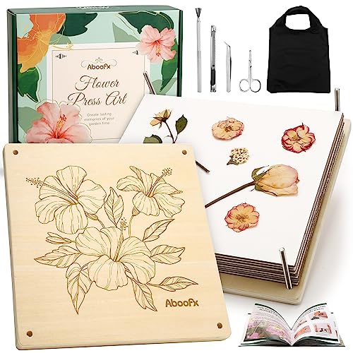 Aboofx Wooden Flower Pressing Kit, 11x11 Inch 10 Layers for Pressed Flowers - size: 11" x 11" 10 Layers