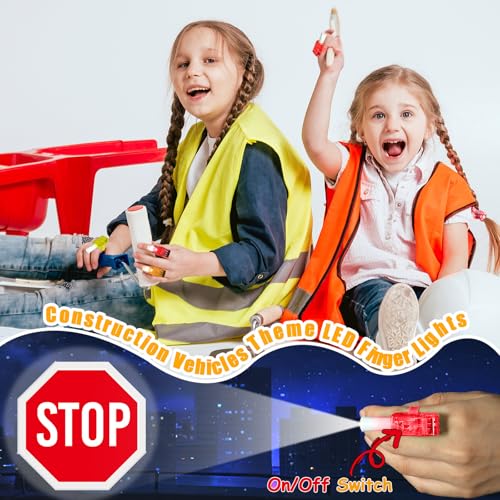 CHUNNIN 36 Pcs Construction LED Finger Lights Vehicles Party Favors - style: Construction