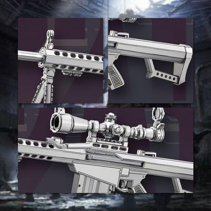 Piececool Gun Metal Model Kit, Sniper Rifle M82A1 Model Building Kits for Adults Brain Teaser Puzzles for Stress Relief DIY Assembling Crafts, Best Birthday Gifts - color: M82a1