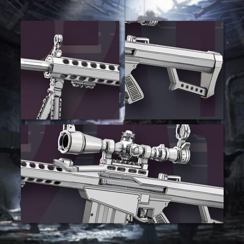 Piececool Gun Metal Model Kit, Sniper Rifle M82A1 Model Building Kits for Adults Brain Teaser Puzzles for Stress Relief DIY Assembling Crafts, Best Birthday Gifts - color: M82a1