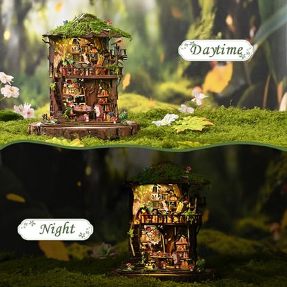 Forest Tea Book Club Book Nook Kit with LED Treehouse Library - style: Forest Tea Book Club