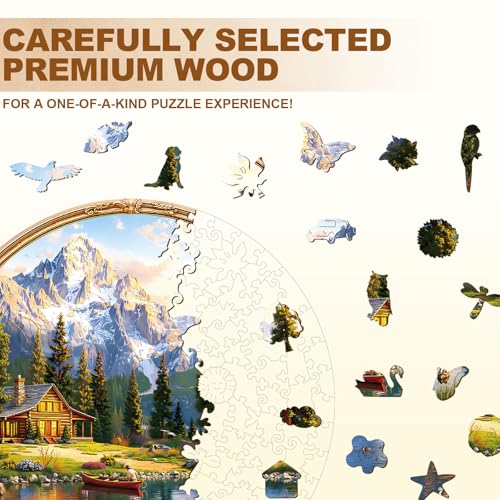 Lakeside Leisure Puzzles Adults Gifts Wooden 265 Pieces 13.4 * 13.4in - color: Lakeside Leisure, size: Large