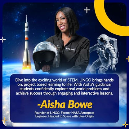 LINGO Countdown to Launch STEM Coding Kit - Build, Code & Explore Rocket Launch Concepts - Science Kits for Ages 13+ Years for Birthdays & Holidays