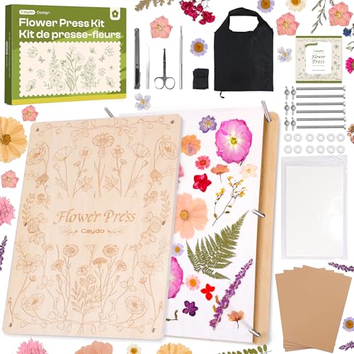 Caydo Extra Large Flower Press Kit, 15"x11.4" 4 Layers Wooden Flower Pressing Kit for Adults - Pressed Flowers, Herbs & Leaves, DIY Wedding Bouquet Flowers Preservation for Frame Bookmark Scrapebook - size: 15"x11.4"