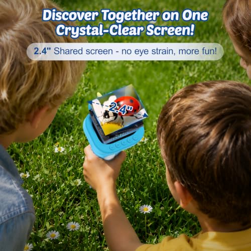 Microscope for Kids Handheld Digital Portable: Mini Science Gifts STEM Toy - color: Blue