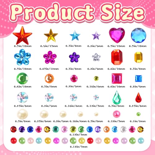 10000+Pcs Gem Stickers, 19 Sheets Rhinestone Stickers, Diamond Stickers