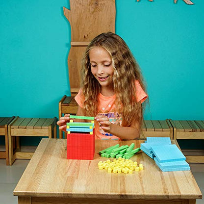 Simply Magic 131 PCS Foam Base Ten Blocks for Math - Place Value Blocks