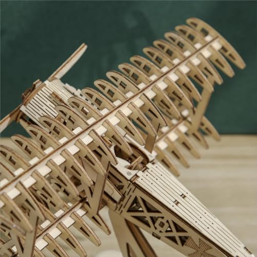 3D Wooden Puzzles Aircraft Vintage Airplane Model DIY Science Kit Birthday for Adults & Teens to Build Combination - style: Airplane