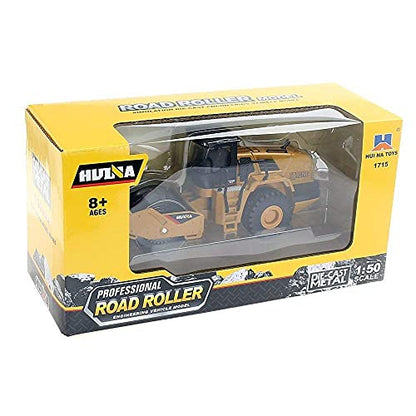 Ailejia 1/50 Scale Diecast Road Roller Toy Models Construction Vehicle Model Grader Engineering Road Planer Vehicle Toys for Kids (Road Roller) - color: Road Roller