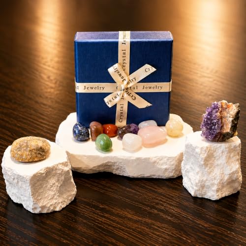 Crystals and Healing Stones, Chakra Stones, Crystal Set, Crystal Gift Box - size: Amethyst Cluster & Geode Set