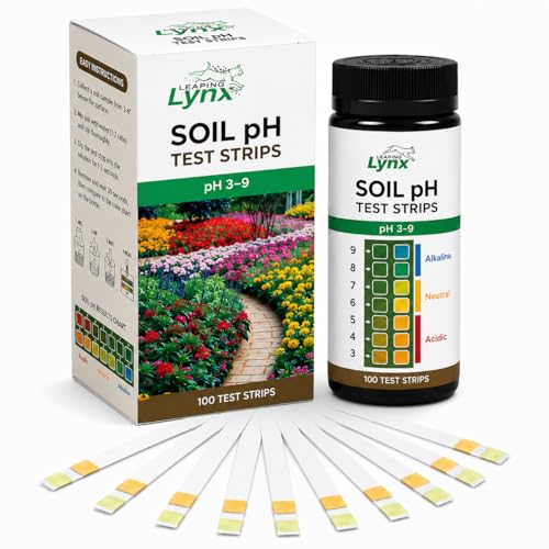 Soil pH Test Kit, 100 Test Strips, pH 3-9 for Garden and Lawn