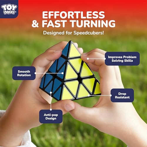 STEAM Life Speed Cube Set 10 Pack, Variety of Shapes & Difficulty Levels – Includes 2x2, 3x3, 4x4 Pyramid, Mirror, Megaminx & More – Smooth & Fast Turning Puzzle Cubes for Kids & Adults, Ages 8+ - color: 10pc