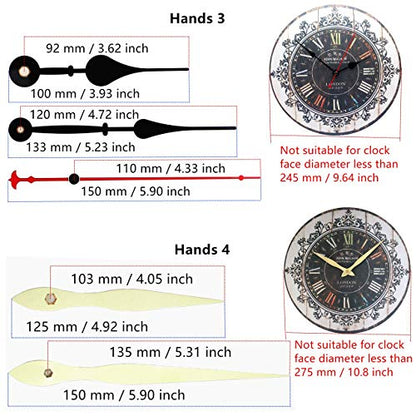 12888 Quartz DIY Wall Clock Movement Mechanism Repair Parts ( Red Hands ) - color: Red Hands