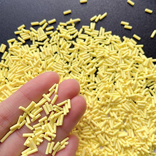50g Fake Sprinkles Resin Sprinkles Fake Candy Sprinkles Clay Sprinkles Polymer Sprinkles Polymer Clay Slices for Nail Art DIY Crafts Cake Phone Case(8-Yellow） - color: 18-Yellow