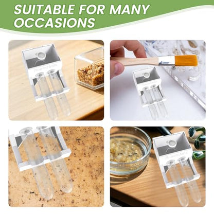 Transparent Mini Ant Farm with Dual Test Tubes for Thriving Ant Colony Observation - color: white