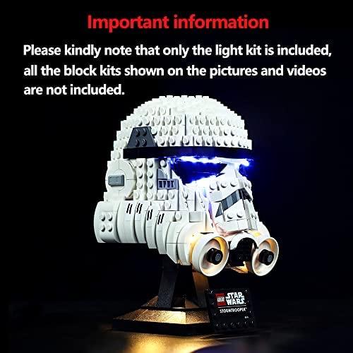 Kyglaring Led Light Set Compatible with Lego Star Wars Stormtrooper Helmet Building Kit-Led Lighting Kit for 75276 - The Bricks Model Not Included (Standard Version) - color: 75276 Standard