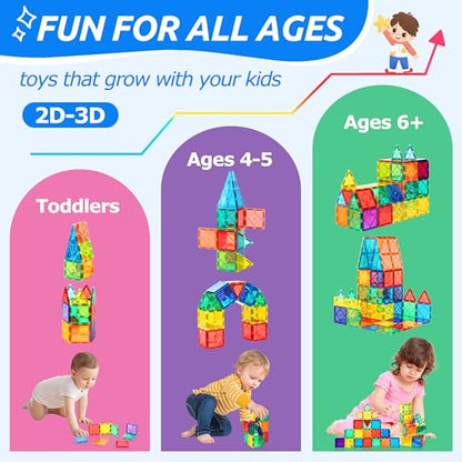 30PC Squares Magnetic Tiles Kids Toys for 3 4 5 6 7 8+ Years Old Boys Girls - style: 30PCS Magnetic Tiles