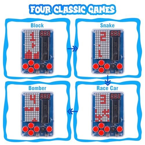 PEMENOL 4 Retro Games DIY Soldering Kit for Beginners