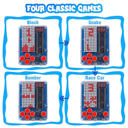 PEMENOL 4 Retro Games DIY Soldering Kit for Beginners