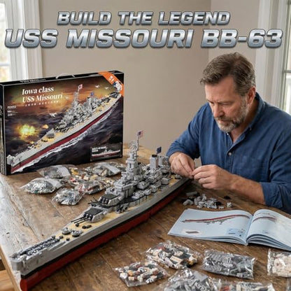 USS Missouri - Battleship Building Blocks,2228 PCS Model Toy for Adults - style: USS Missouri