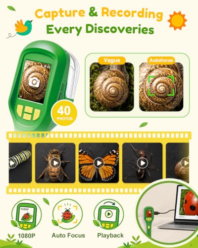 Digital Bug Catcher for Kids, Outdoor STEM Toys Birthday Gifts for Kids 3+