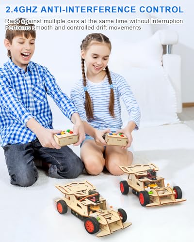 Poraxy STEM Kits for Kids 8-10, STEM Toys for Boys Ages 8-13, Remote Control Car, Wooden 3D Puzzles Science Kits 8-12 Projects Building Model, Birthday Gifts for 9 11 14 Year Old Teen Boys Girls