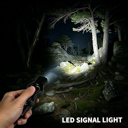 Emergency Survival Safety Whistle，Whistle for Kids with Lanyard,Compass,Thermometer,Ideal for Kayaking, Boating, Hiking, Camping, Climbing - color: Black Whistle 2