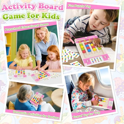 Magnetic Wooden Toys for 3-6 Year Old Girls, Montessori Brain Teasers Game - color: Pink