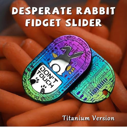 Desperate Rabbit Fidget Slider, Metal Fidget Toys Adults Haptic Coin EDC Fidget Toys Sensory Toy Executive Desk Toy for Keep Focus & Stress Relief (Titanium Circuit) - color: Titanium Circuit