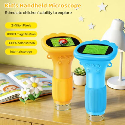 Kids Portable Microscope, Pocket Microscope for Kids with 2" Screen - color: Blue
