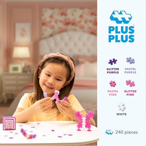 PLUS PLUS 240 Piece Glitter Mix - Mini Waffle Blocks, Classroom Must Haves - style: Glitter Mix Play Tube