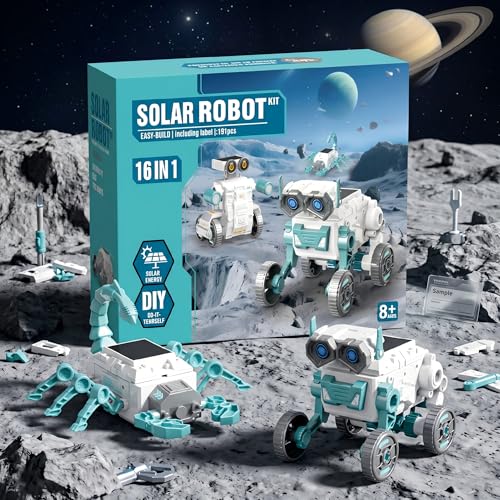 16-in-1 Solar Robot Kid, 190 Pcs STEM Educational Toy for Age 8+