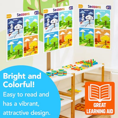 FoldCard Seasons Chart Educational Poster 8.5x11 5pk - color: Seasons