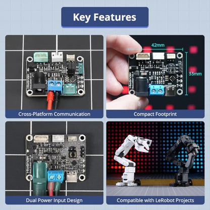 LewanSoul BusLinker V3.0 USB Servo Debugging Board, TTL Driver Controller Servo Tester with PC Software for Robotic Arm DIY Robot Kits, Fit for All Hiwonder Serial Bus Servos & Magnetic Encoder Motors