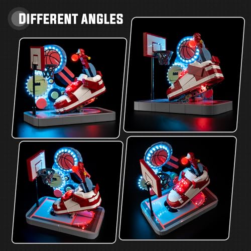 Nitemode LED Light Kit Compatible with Lego Nike Dunk Trickshot 43021, Upgraded Remote Control Multi-Light Effect Sequence Design Lighting Accessories(Light Only)
