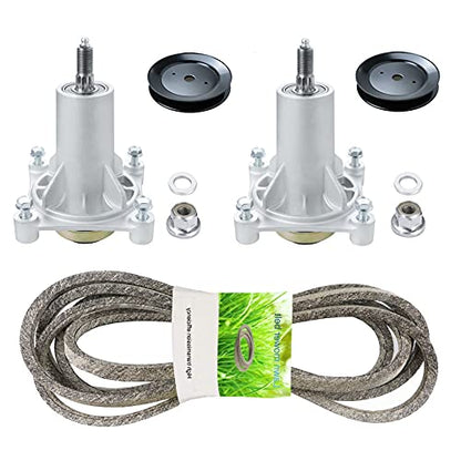 46'' Deck Mower Rebuild Kit 187292 192870 Spindle with 105 3/4" x 1/2" Belt 532405143 with 195945 197473 Pulleys for Husqvarna YTH22V46 2346XLS YTA1946 YTA22V46 YTH18K46 - size: 46'' Deck Spindle Belt Kit