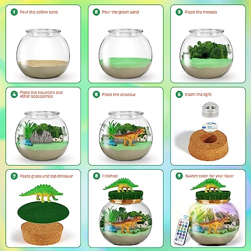 Dinosaur Terrarium Kit, Dinosaur Toys for Kids 5-7, Birthday Gifts for Boys - style: Dinosaur Kit