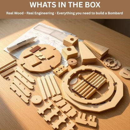 Pathfinders STEM Kit – Leonardo da Vinci Tank | Build It Yourself Wooden Model | Educational Engineering Project for Kids & Teens | Historical Military Machine Replica Toy| Science Kits for kis