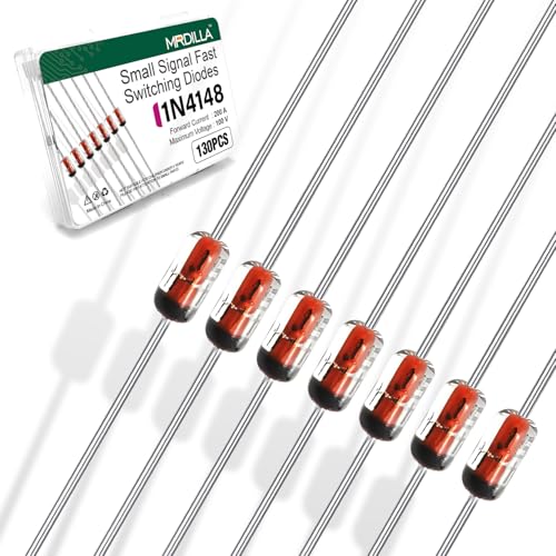 130PCS 1N4148 Fast Switching Diodes, 300mA 100V Signal Diodes - size: 1N4148