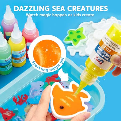 Klever Kits Water Gel Kit, Waters Pets Magic Fairy Water Gel Toy Kit with 10 Gels, 12 Molds, Preserving Bottle for Presents, Party Favors, Birthday Gifts, Arts & Crafts DIY Squishy Making Kit for Kids - style: Classic