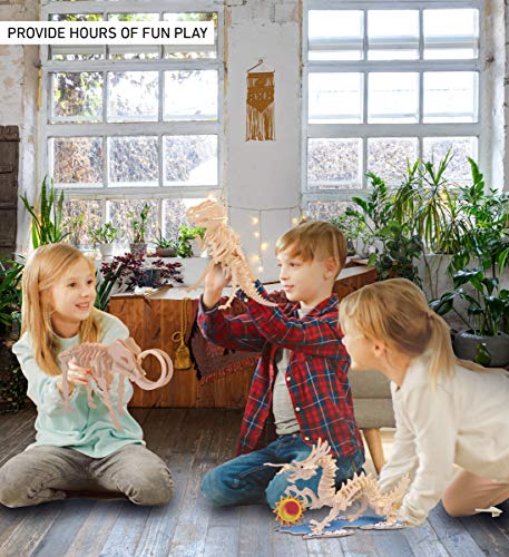 Puzzled 3D Puzzle Woolly Mammoth Wood Craft Construction Kit, 19Pcs. Pack
