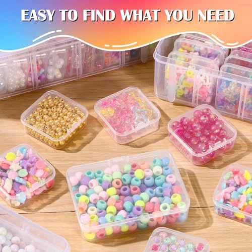 VTG Bead Organizer Box, 84 Pcs Small Plastic Containers with Lids, 4-Tier Stackable Storage Box, Clear Organizers for Jewelry Toys Craft Storage - style: 4 Tier coffret