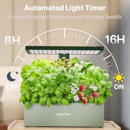 SUNCOZE Smart Hydroponics Growing System, 20 Pods, 25 in Adjustable Height - color: Green