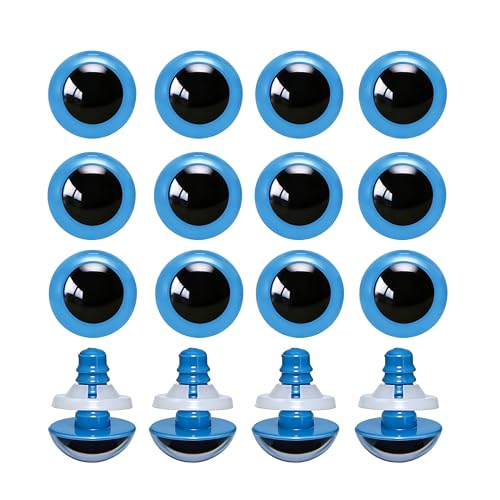 BESTCYC 100pcs 18mm Blue Plastic Safety Eyes Craft Eyes with Washers for Amigurumi Dolls Plush Animals DIY Craft Lovers Doll Makers Crochet Craft Supplies - color: Blue, size: 18mm